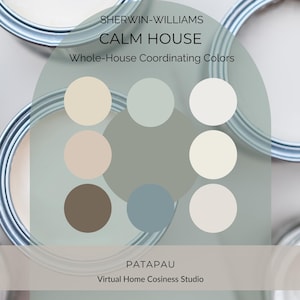 Sherwin Williams Calm Neutral Paint Colors Palette | Whole House Palette Guide with SW Names, Codes & Links | Instant Digital Download