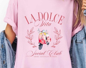 Comfort Colors Italy Shirt, La Dolce Vita Social Club Shirt,Amalfi Coast Shirt,La Dolce Vita Italy Shirt,Italy Lover Shirt,Girls Trip Shirts