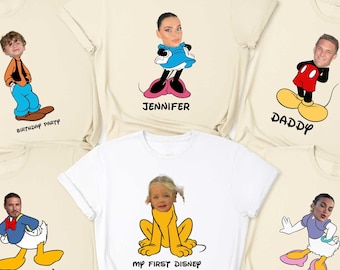 Disney Custom Text And Photo Shirt, Mickey And Friends Picture Tshirt, Disney Custom Group Shirt, Disney Picture Sweater,Disney Birthday Tee