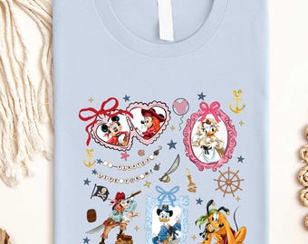 Disney Pirates Life For Me Shirt, Disney Pirates Of Caribbean Shirt, Mickey And Friends Cruise Shirt, Disney Cruise Coquette Bow Shirt
