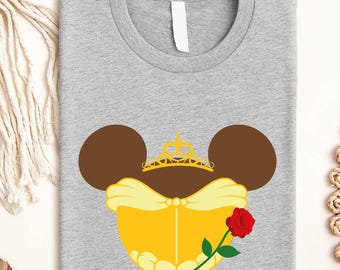 Disney Belle Shirt, Beauty And The Beast Shirt,Mickey Head Belle Shirt,Disney Princess Shirt,Princess Belle Sweatshirt,Disney Matching Shirt
