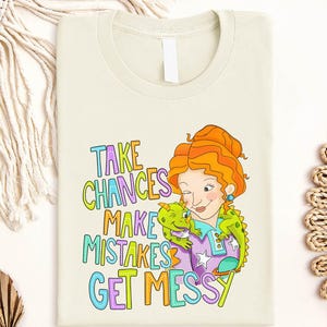 Take Chances Make Mistakes Get Messy Shirt, Retro Teacher Encouragement Tee, Ms Frizzle Inspired Lizard Shirt, Back To School Sweatshirt