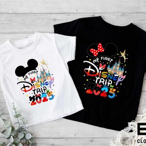 My First Disney Trip 2025 Shirt, Mickey And Minnie Shirt, Disney Family Shirts,Disney Family Trip,Disney Girls Trip Shirt,Disneyland T-shirt
