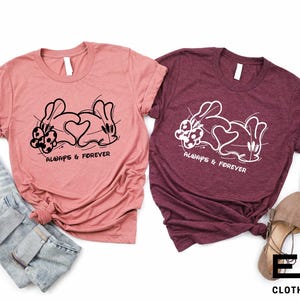 Disney Always And Forever Shirt, Mickey And Minnie Hands Shirt, Disney Couples T-shirt, Mickey And Minnie Heart Sweatshirt, Disney Gifts