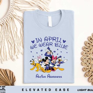 In We Wear Blue Autism Awareness Shirt, Disney Autism Shirt, Mickey And Friends Autism T-shirt, Autism Support Shirt, Disney Family Shirt