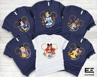 Disney Princess Mickey Head T-shirt, Disneyland Magical Castle Shirt, Disney Girls Trip Sweatshirt, Princess Cinderella Belle Ariel Rapunzel
