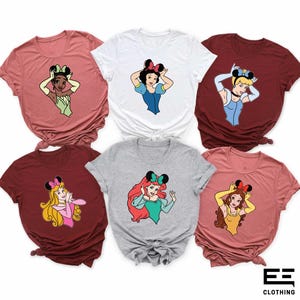 Disney Princess Shirt, Disney Girl Shirt, Disney Family Shirt, Tiana,Snow White,Cinderella,Aurora,Ariel, Belle Shirt,Disney Girls Trip Shirt
