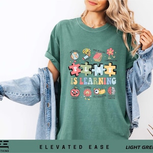 Comofrt Colors Play Is Learning Shirt, Back To School Sweatshirt, Kindergarten Teacher Shirt, Teacher Appreciation, Teacher Team T-shirt