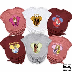 ディズニープリンセスTシャツ、ミッキーヘッドプリンセススウェットシャツ、ディズニーランドガールズトリップシャツ、WDWディズニーキッズセーター、プリンセスキャラクターTシャツ