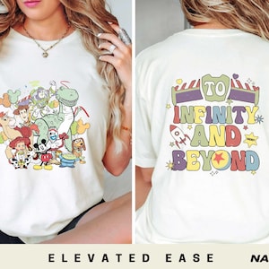 To Infinity And Beyond Shirt, 2-Sided Toy Story Characters Tshirt, Disney Pixar Movie Sweatshirt, Toy Story Land Sweater,Disneyland Trip Tee