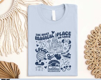 The Most Magical Place On Earth T-shirt, Disney Animal Kingdom Shirt, WDW Epcot Sweatshirt, Disney Trip shirt, Disneylant Castle Sweater