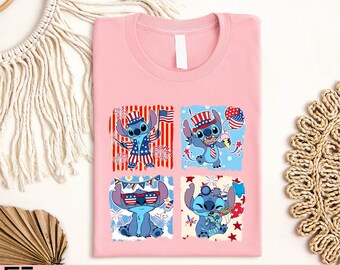 Stitch 4th Of July Shirt, Disney Patriotic Independence Day Tee, Cute Stitch America Shirt, Magic Kingdom Memorial Day T-Shirt, Disney USA