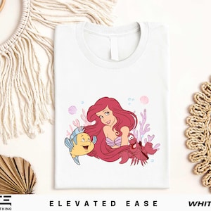 Disney The Little Mermaid Shirt, Disneyland Princess Ariel T-shirt, Disney World Movie Sweater, Ariel And Friends Tee, Disney Girl Sweater