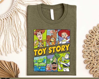 Retro Toy Story Shirt, Toy Story Family T-shirt, Pixar Woody Buzz Jessie Alien Slinky Bullseye Rex Potato Sweatshirt, Disney Trip Sweater