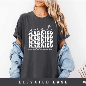Just Married, Comfort Colors, Wifey And Hubby, Matching Shirts, Honeymoon Shirt, Wife And Husband T-shirt, Couple Shirts, Anniversary tshirt