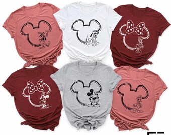 Mickey And Friends Head Shirt, Disney Family Hoodie, Disney Couple Sweatshirt, Disney Kids T-shirt, Disneyland Sweater, Disney Trip Tee