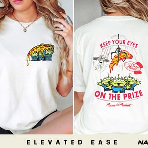 Camiseta Disney Toy Story Pizza Planet, Camiseta Disney Aliens de doble cara, Suéter con personajes de la película Toy Story, Camiseta familiar Disney, Camiseta infantil Disney imagen 1