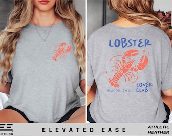 Lobster Lover Club Shirt, Funny Summer Beach Shirt, Ocean Life Nautical Tee, Bachelorette Lobster Shirt, Trendy Summer T-shirt