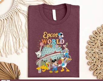 Disney Epcot World Tour 1982 Shirt, Mickey And Friends Epcot Shirt, WDW Disneyland Sweatshirt, Disney Family Vacation, Disney Trip Shirt
