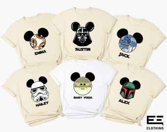 Custom Star Wars Family T-shirt, Disney Star Wars Characters Shirt, Disney Trip Sweatshirt, Star Wars Friends Hoodie, Disney Group Gift