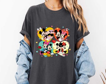 Comfort Colors Disney Valentine Shirt, Mickey And Minnie Love Shirt, Valentines Day Sweatshirt, Disney Trip Shirt,Heart Shirt,Valentine Gift