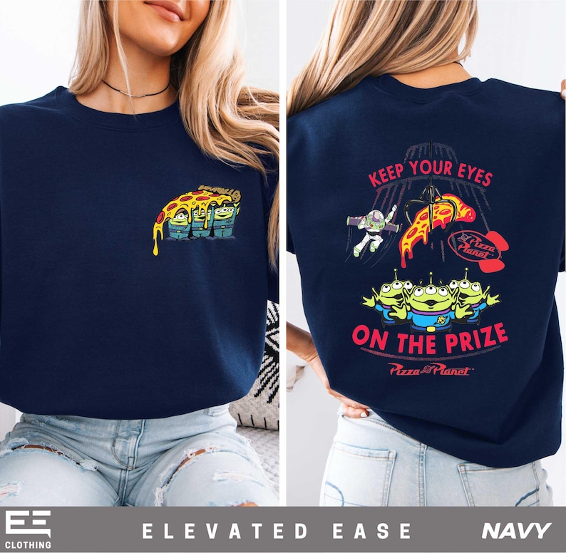a woman wearing a t - shirt that says keep your eyes on the prize