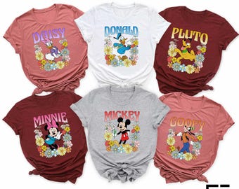 Mickey And Friends Floral Shirt, Disney T-shirt, Disney Floral Sweatshirt, Disney Family Shirt, Disney Trip Shirt, Disney Vacation Shirt