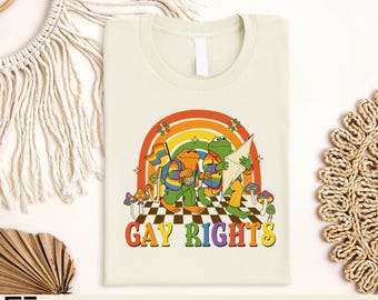 Gay Rights Frog Shirt, Funny Pride Rainbow Tee, LGBTQ Equality Shirt, Frog And Toad Book Lover Shirt, Colorful Retro Gay Shirt