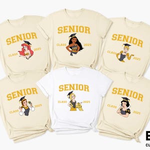 Disney Princess Senior Shirt, Princess Graduation T-shirt, Disneyland Girls Trip Sweatshirt, Class Of 2025 Sweater, Graduation Party Tee