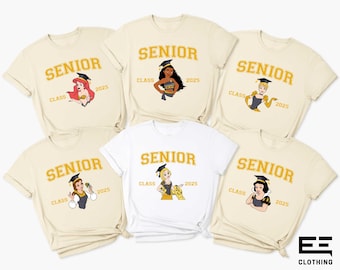 Disney Princess Senior Shirt, Princess Graduation T-shirt, Disneyland Girls Trip Sweatshirt, Class Of 2025 Sweater, Graduation Party Tee