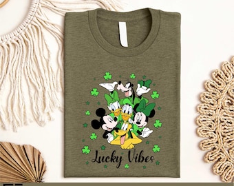 Mickey And Friends Lucky Vibes Shirt,St Patrick's Day Disney Shirt,Disneyland Lucky Shirt,Disney Trip Shirt,St Patty's Day Shirt,Disney Gift
