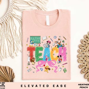 Disney Teach Coquette Bow Shirt, Disneyland Teacher T-shirt, Teacher Life Sweatshirt, Mickey And Friends Teacher Sweater, Gift For Teacher