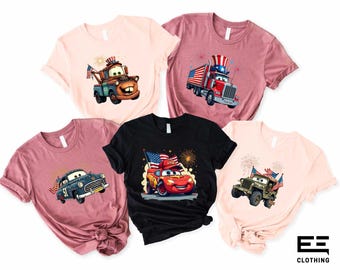 Disney Cars 4th Of July Shirt, Disneyland Cars Movie Characters T-shirt, Independence Day Sweatshirt, Cars American Flag, Memorial Day Gift