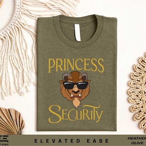 Maglietta Disney Princess Security, Felpa Disney Girl per papà, Maglietta con il personaggio di La Bella e la Bestia, Maglietta con la Principessa Belle, Regalo per neo-papà