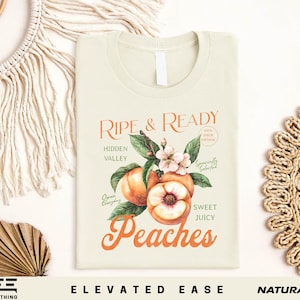 Reif und bereit Pfirsich Shirt, Vintage botanische Frucht Pullover, Farm Fresh Pfirsich Grafik T-Shirt, Cottagecore Farmers Markt Sweatshirt