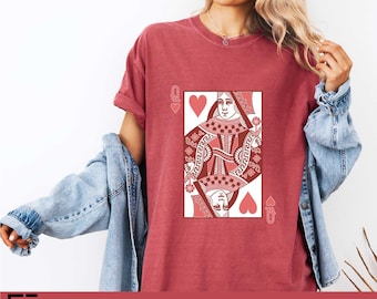 Comfort Colors Queen Of Hearts Shirt,Valentine's Day Shirt,Valentine's Queen Of Hearts Shirt,Valentines Mama Shirt,Galentines Matching Shirt
