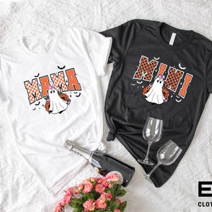 Maglietta coordinata &quot;Mamma e Mini&quot; spettrale, maglietta &quot;Mamma e Me&quot; fantasma di Halloween, maglietta di Halloween &quot;Mamma e Mini&quot; carina, felpa &quot;Dolcetto o scherzetto in famiglia&quot;