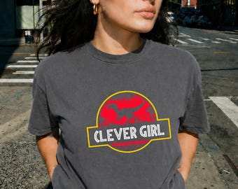 Camiseta vintage con estampado de raptor de Jurassic Park para chica inteligente, camiseta de dinosaurio para chica inteligente, suéter con el logo de Jurassic Park, camiseta divertida con estampado de dinosaurio