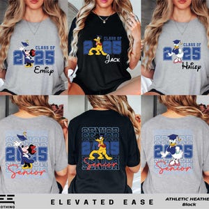 Custom Disney Graduation Shirt, Mickey And Friends Senior 2025 Tshirt, Personalized Family Graduate Sweatshirt, Disneyland Class Of 2025 Tee