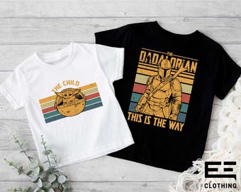 Dadalorian And The Child Star Wars Shirt, Star Wars Family Matching T-shirt, Fathers Day Shirt, Daddy And Kids Sweatshirt, Dad And Kids Gift
