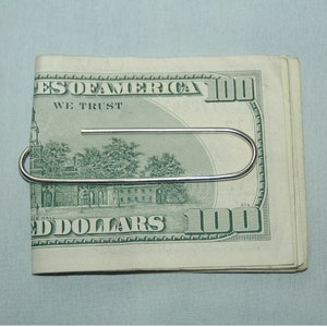 Sterling Silver 92.5 Paper Clip Money Clip - Handmade in the USA Birthday , Fathers Day Gift