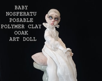 Custom Nosferatu polymer clay ooak Art Doll