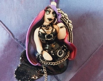 Goth Mermaid pendant necklace