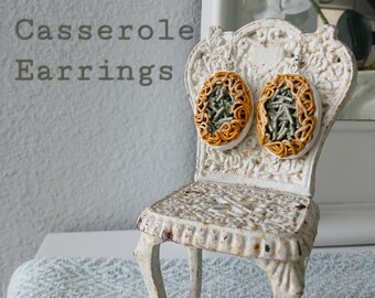 3D Green Bean Casserole Earrings