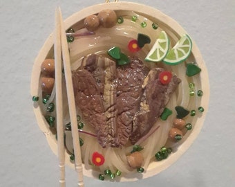 Beef Pho with Meatballs Christmas Ornament