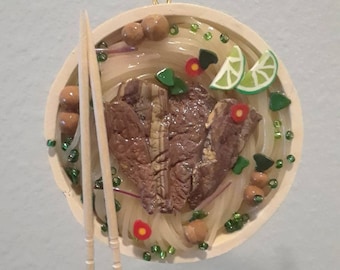 Beef Pho with Meatballs Christmas Ornament