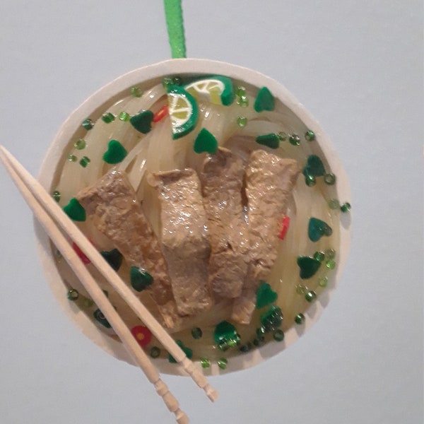 Beef Pho Vietnamese soup Christmas Ornament Holiday gift tag