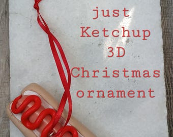 Hotdog-ketchup! Kerstornament voor de feestdagen