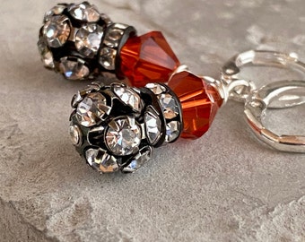 Sparkly Rhinestone Earrings, Dangle Earrings, Gift For Her, Party Earrings