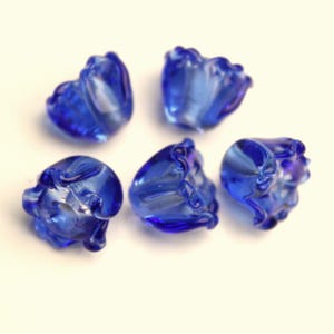Cobalt Blue Lampwork Glass Beads: Lily of the Valley Craft Supplies